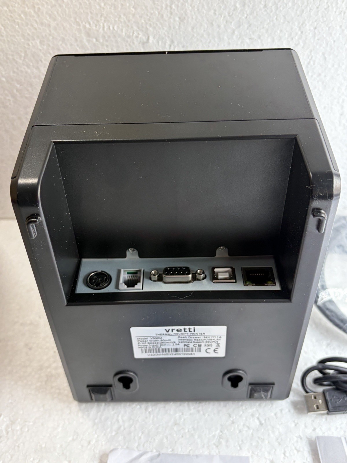 Vretti V330M Thermal Receipt printer Tested Works, Missing Power Supply READ