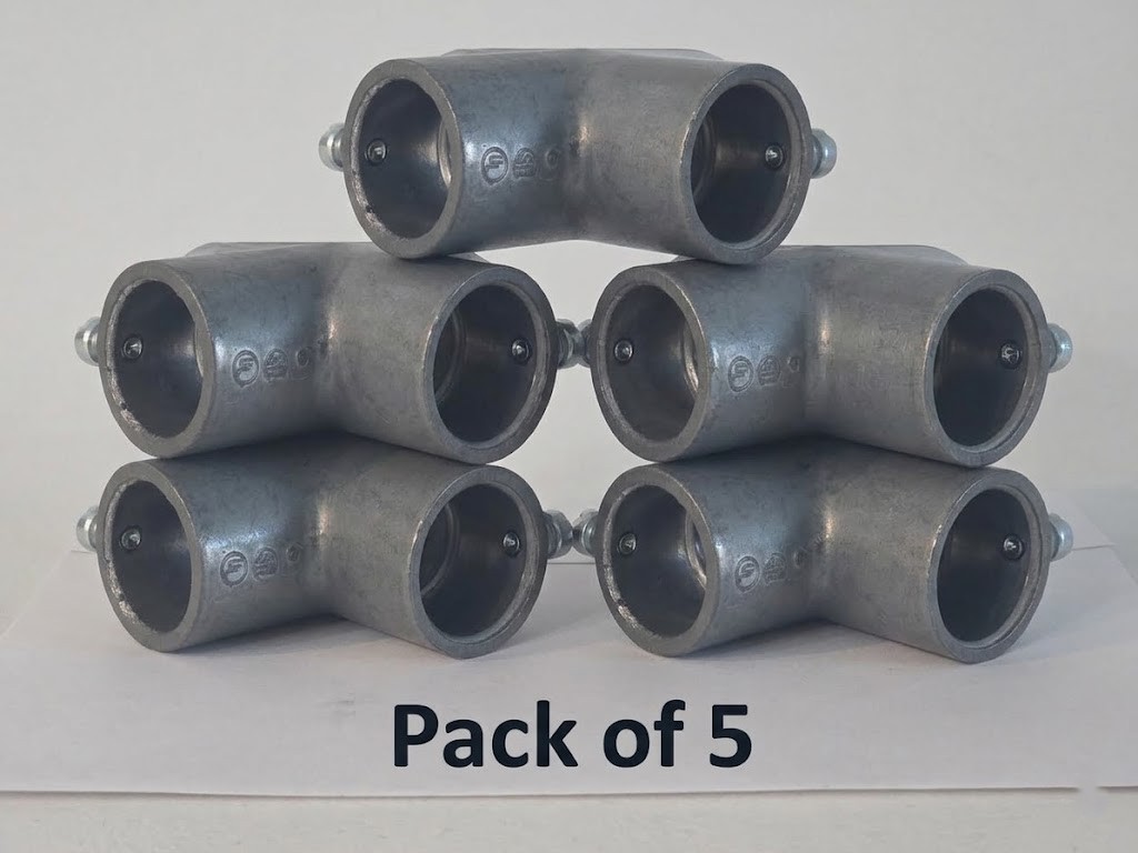 Pack of 5 – 1″ Pull Elbow 90 Degree EMT To EMT Set Screw Type Die Cast