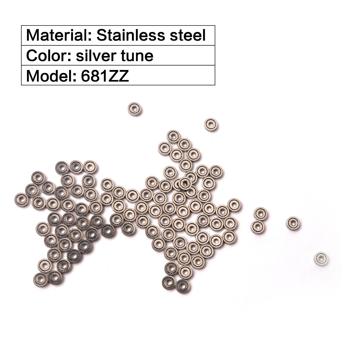 100x 1x3x1mm Miniature Mini Micro Ball Bearings Shield Bearing Replacement 681ZZ