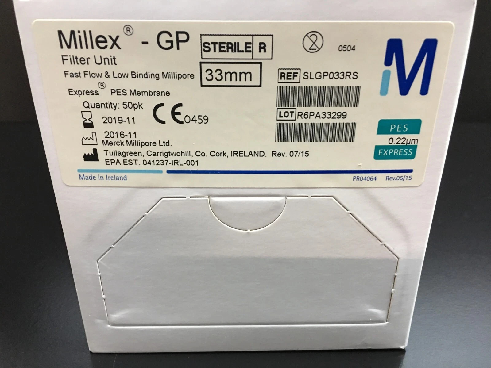 Millipore REF SLGP033RS Millex-GP 33mm Filter Unit