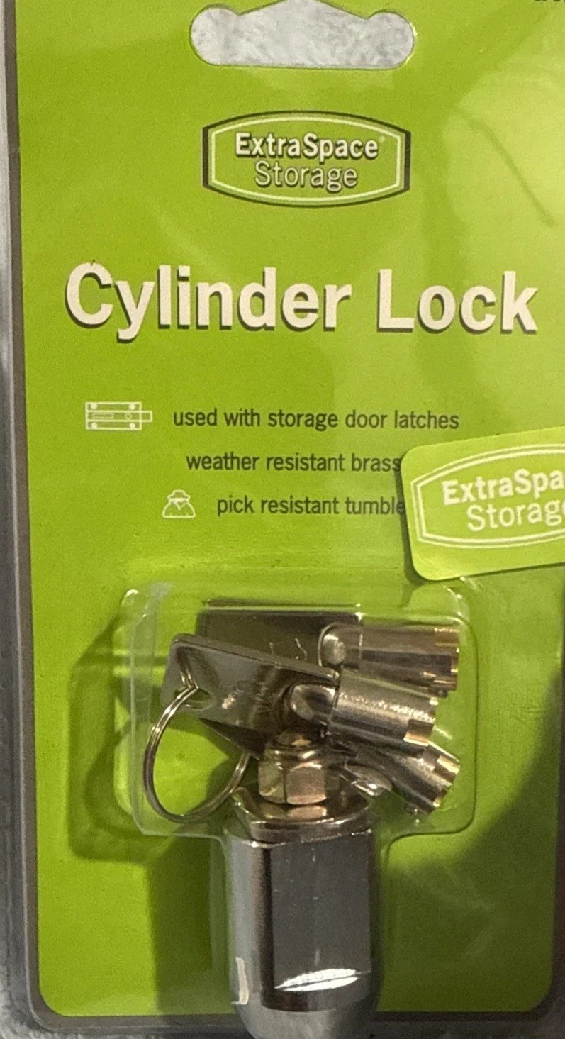 Extra Space Storage Cylinder Lock ES-2401 Weather Resistant With Keys 2 Pack