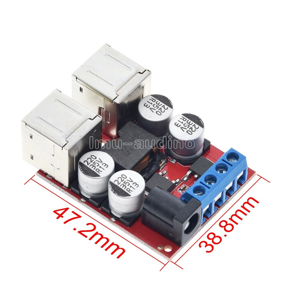 8V-35V to 5V 8A Step Down 4 USB Power Supply Module for Mobile Phone Car Charger
