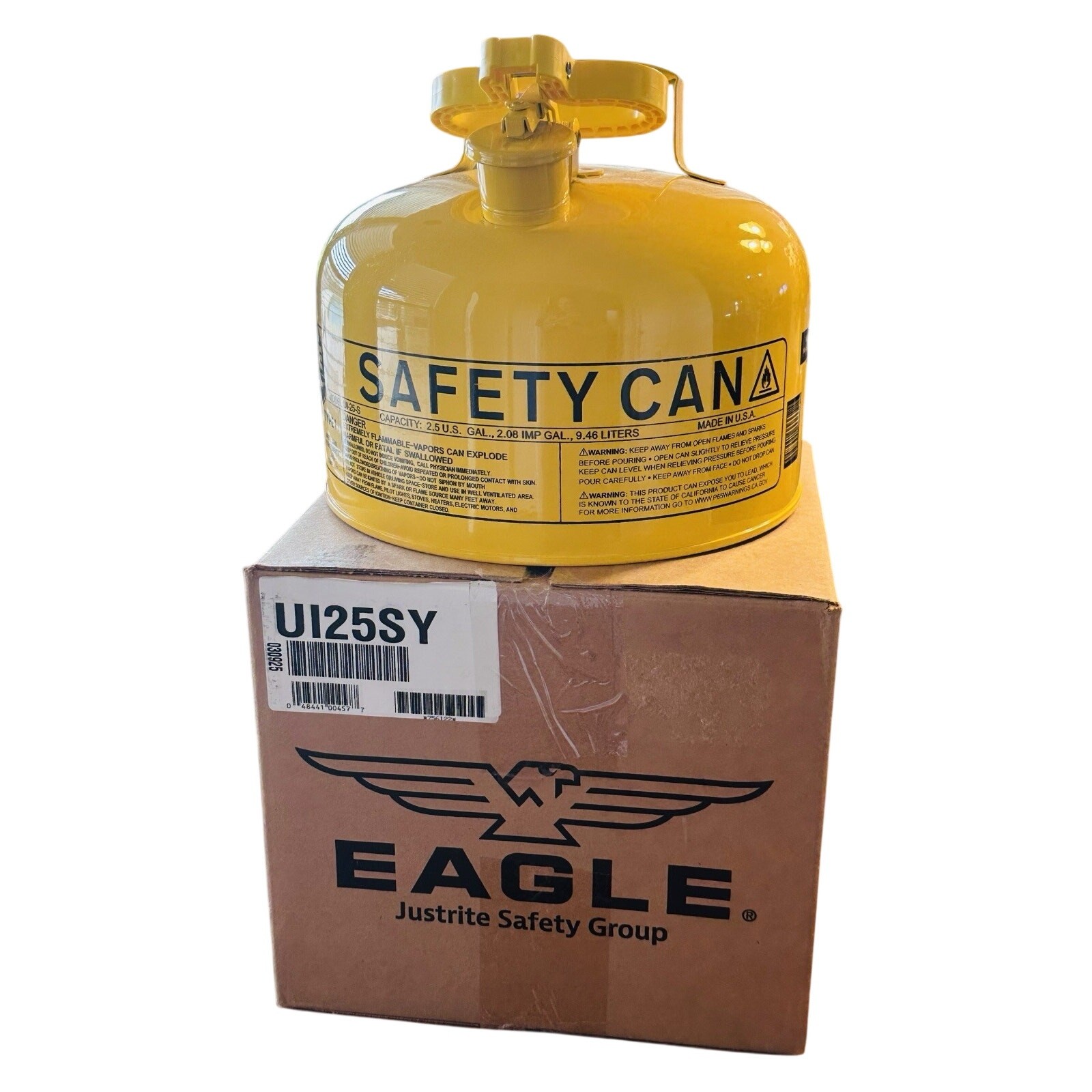 Type I Safety Can Diesel 2.5 Gallon Yellow Steel Flame Arrester OSHA NFPA UL