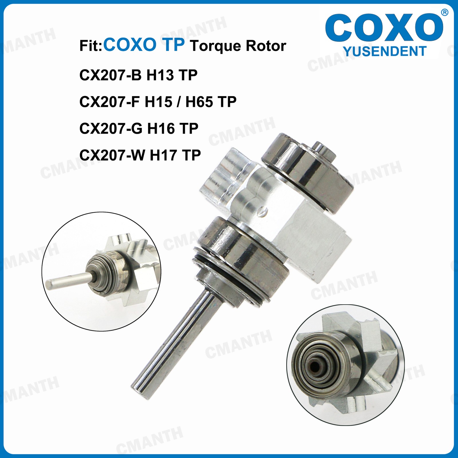 COXO Dental High Speed Handpiece Fiber Optic Turbine 6Hole LED Coupling CX207-G