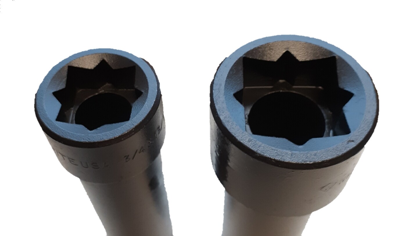White USA Lineman Sockets 3/4×13/16 and 1×1-1/8 Combo Deal Buy Together and Save