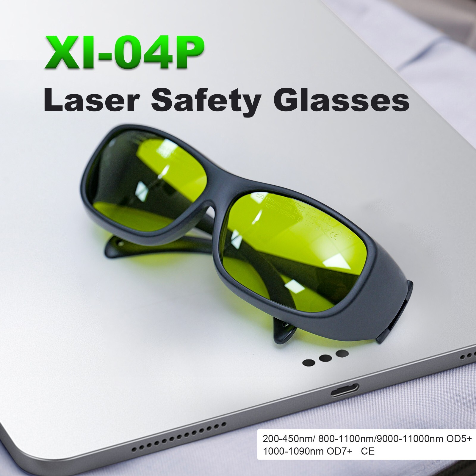 OD5+ Laser Safety Glasses Laser Protection Goggles 200-450nm/800-1100nm/10600nm