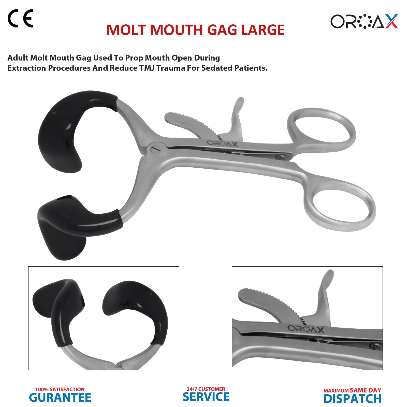 Adult Molt Gag Mouth Opener Cheek Dental Retractor Oral Surgery Instruments