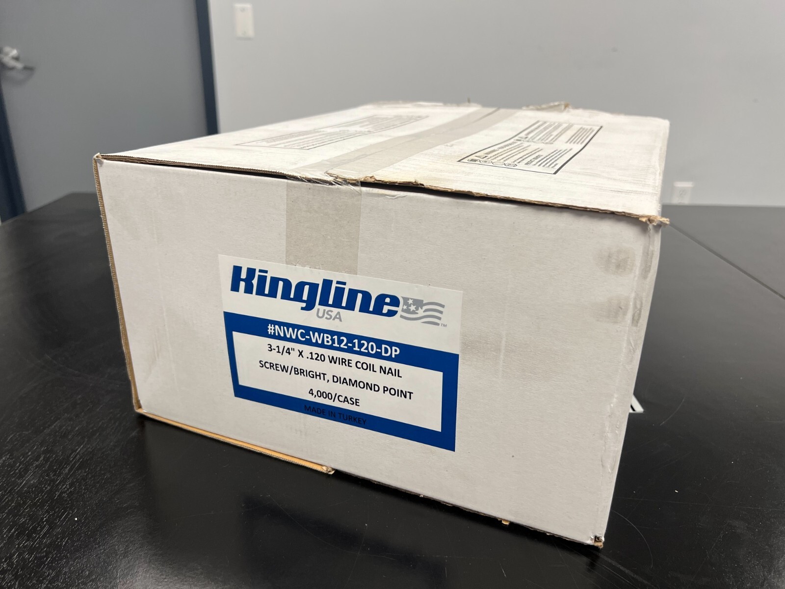 KINGLINE 3-1/4″ X .120 Wire Coil Nail, Screw/Bright, Diamond Pt., 4M/Case
