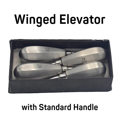 Set of 4 Wing Wings Winged Dental Elevators Scoop Style Small Handle (2mm-5mm)