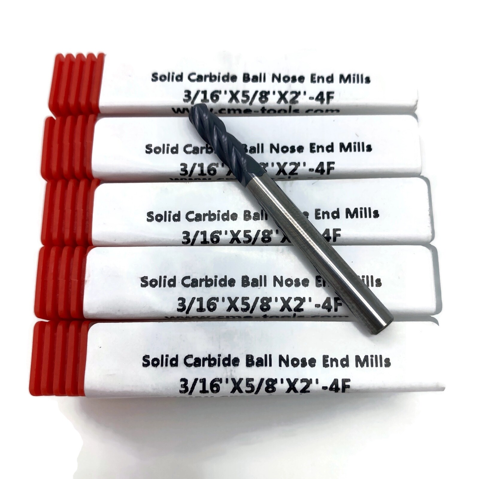 10pcs 3/16″ Solid Carbide Ball End Mill Tialn Coated,center-cutting 1006-BTN-316