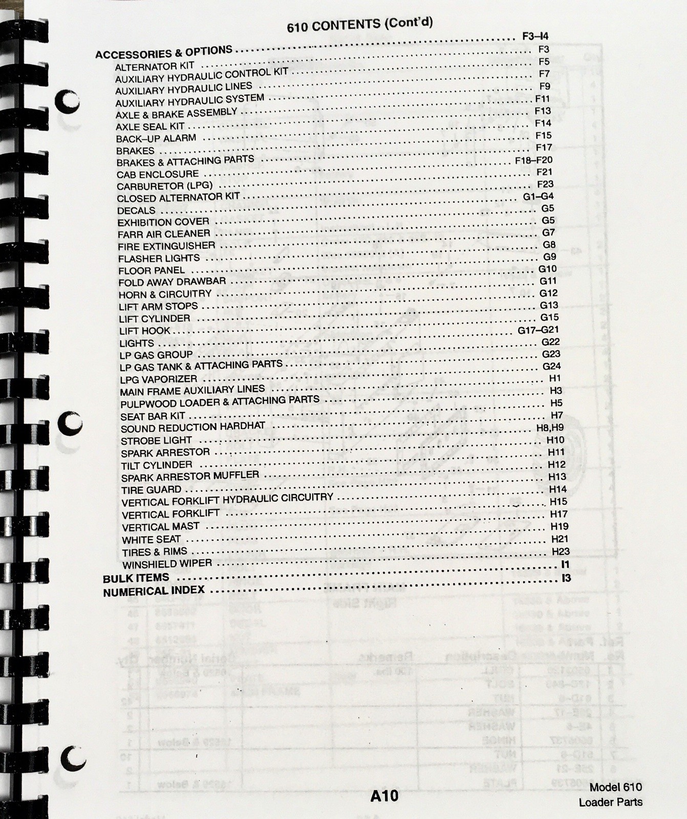 Bobcat 610 Skidsteer Loader Parts Catalog Manual Exploded Views Numbers