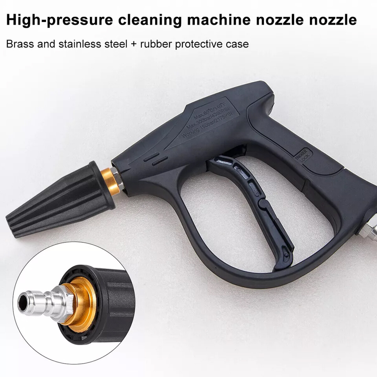 High Pressure Washer Rotating Turbo Nozzle Spray Tip 4000PSI 1/4″ Quick 4.0GPM