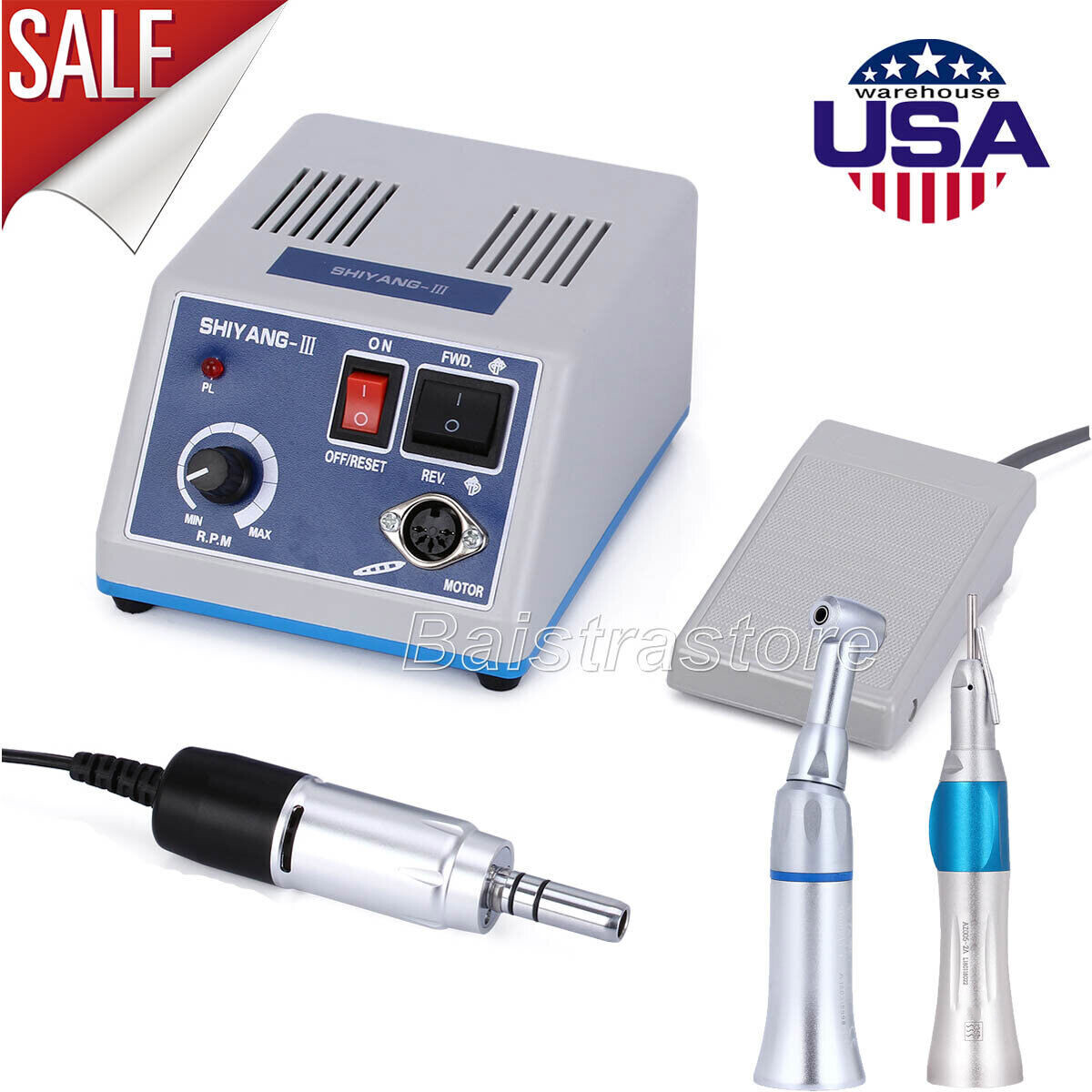 Dental Lab Micro Motor 35K rpm N3 + Surgical Contra Angle Straight Handpiece