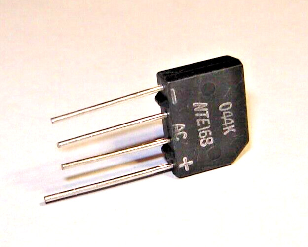 5 pcs New NTE168 Silicon Bridge Rectifier, 400V 2 A Single Phase Full Wave