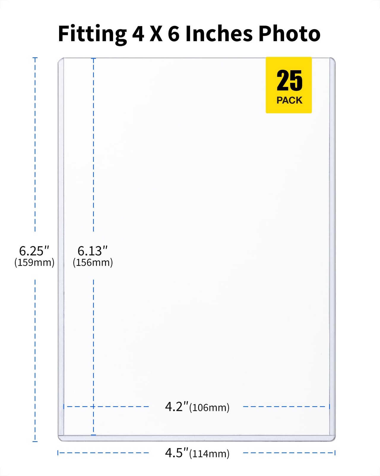 HYARUAT 4×6 Toploaders 25 Pack, 39 PT Hard 4 x 6 inches, Clear Blue Tint