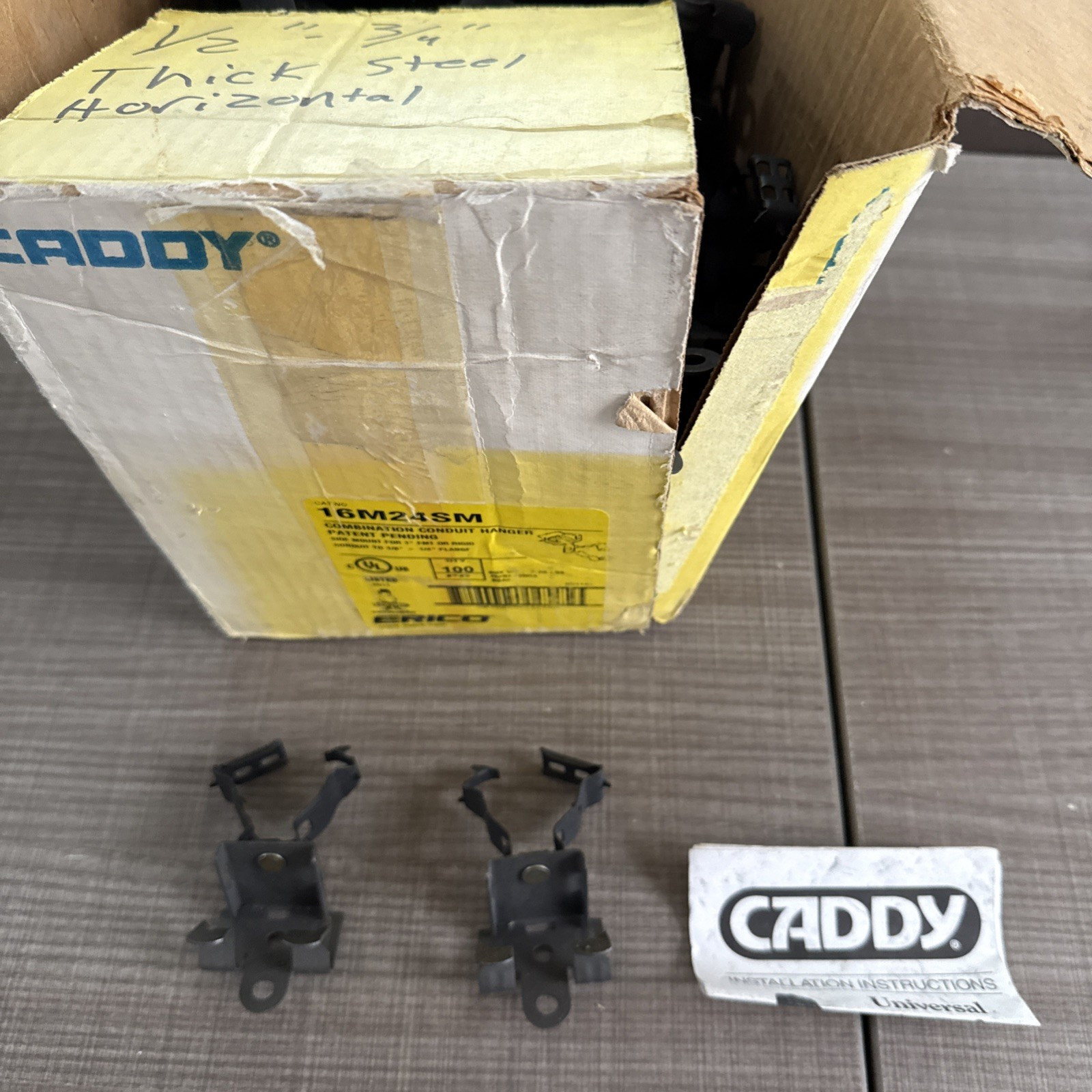 CADDY 16M24SM CONDUIT HANGER FOR 1/8” to 1/4” FLANGE (BOX OF 76)