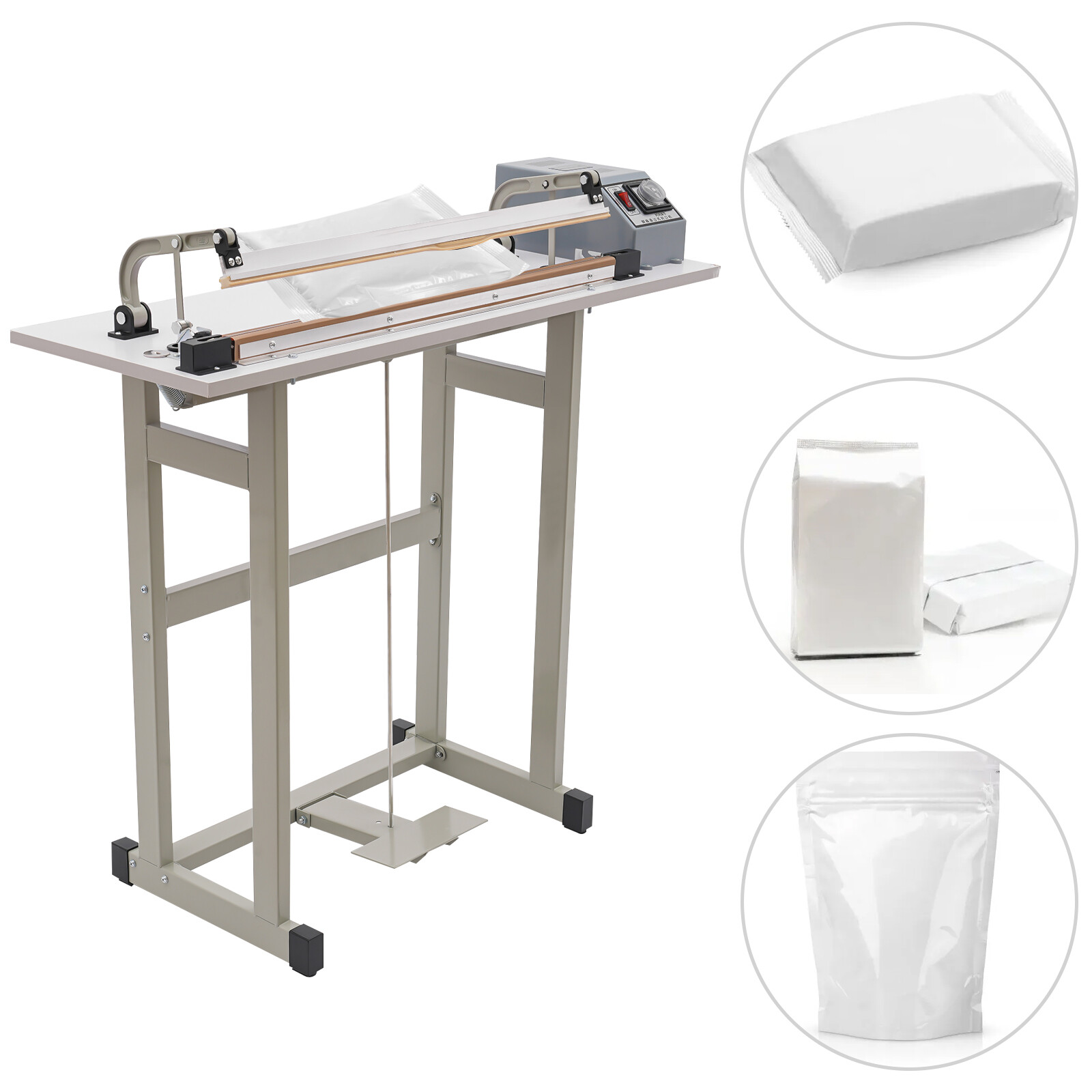 22.83″ Foot Pedal Impulse Sealer heat sealing machine,Plastic Bag sealer 110V