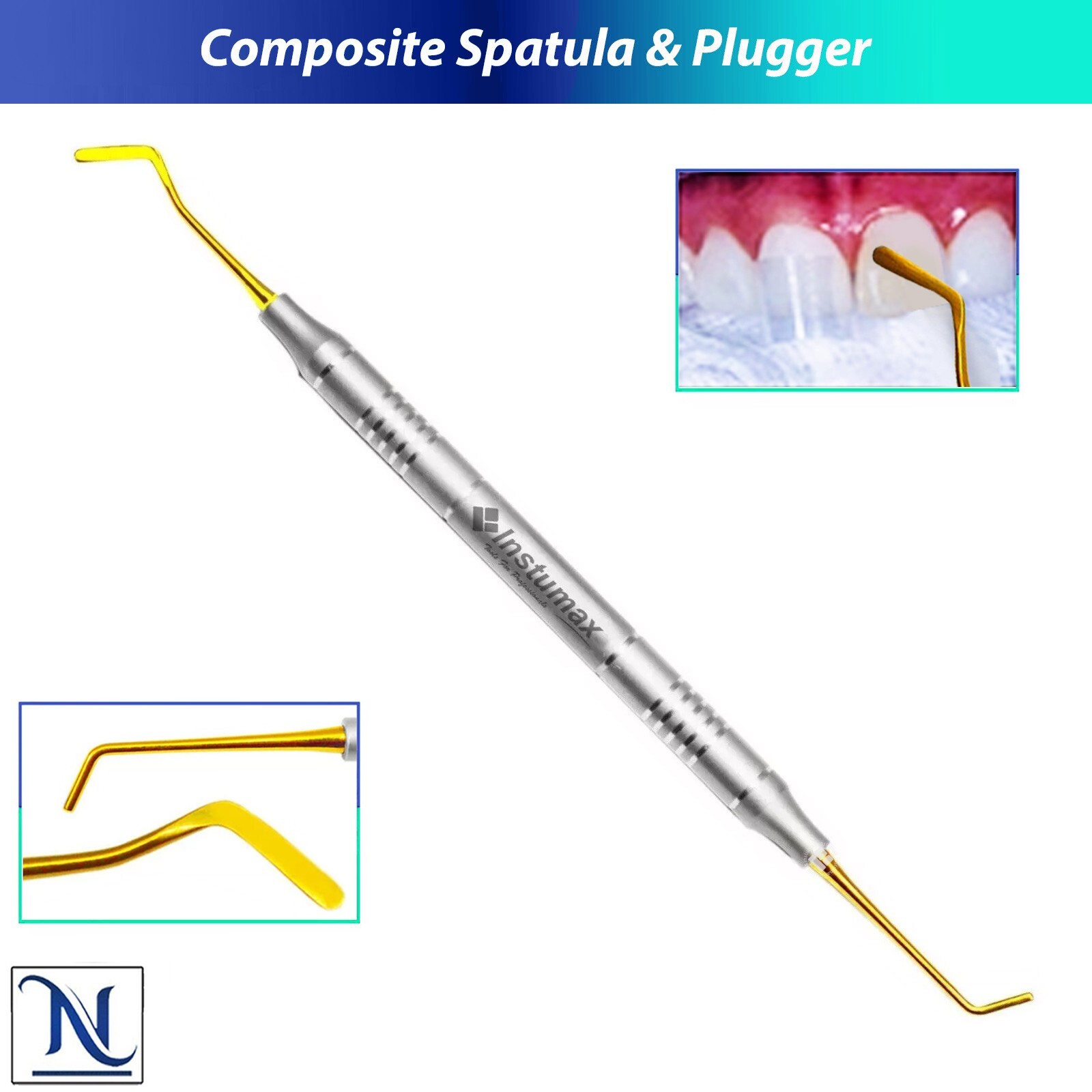 Dental Composite Filling Instruments Spatula & Plugger Titanium Gold Tips
