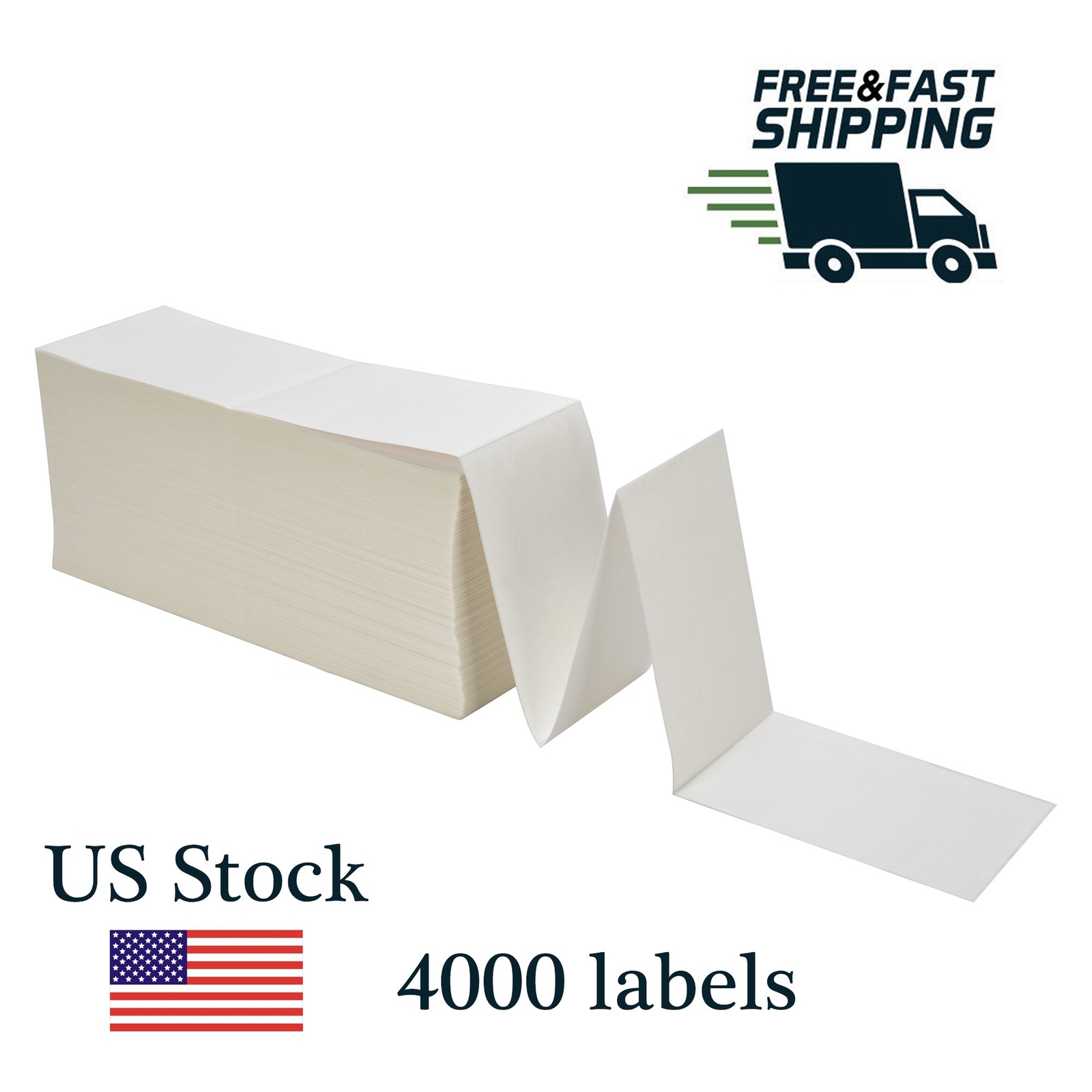4000 Fanfold 4″x6″ Direct Thermal Labels Shipping Barcode Labels Zebra 2844 UPS
