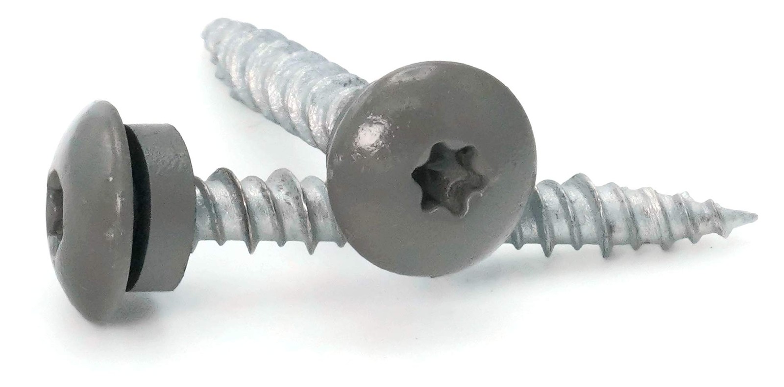 Low Profile Mechanical Galvanized Roofing Screws Charcoal #10 x 1″,