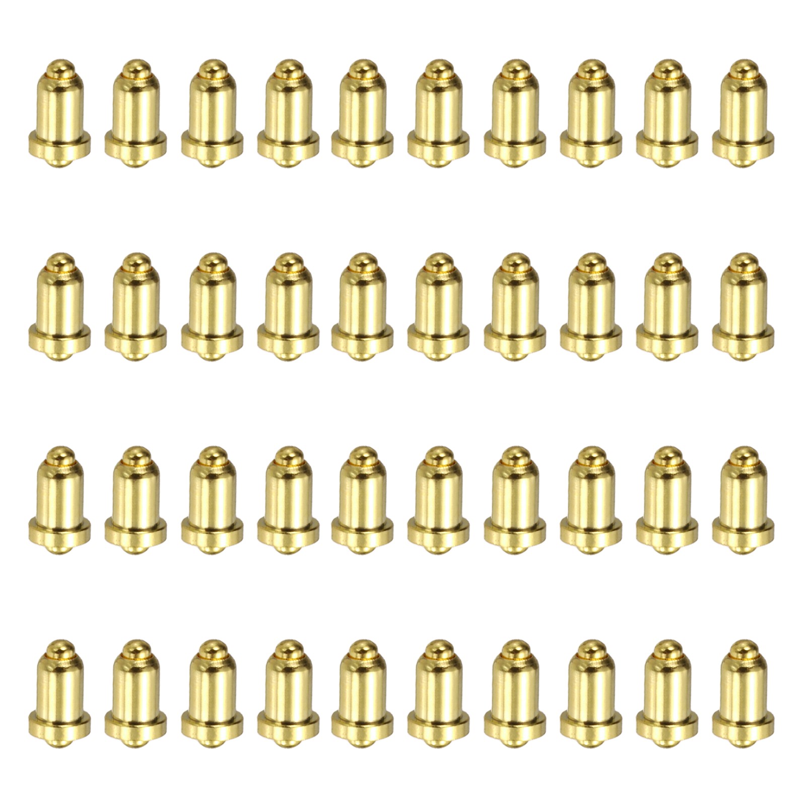 40Pcs 3.5mm Gold Plated Copper PogoPins Spring Loaded Current Double-Spring Type