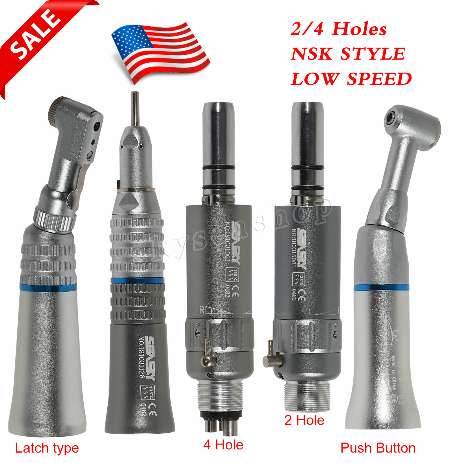 NSK Type Dental Slow Low Speed Contra Angle/ Straight/ Air Motor 2H/4H azh