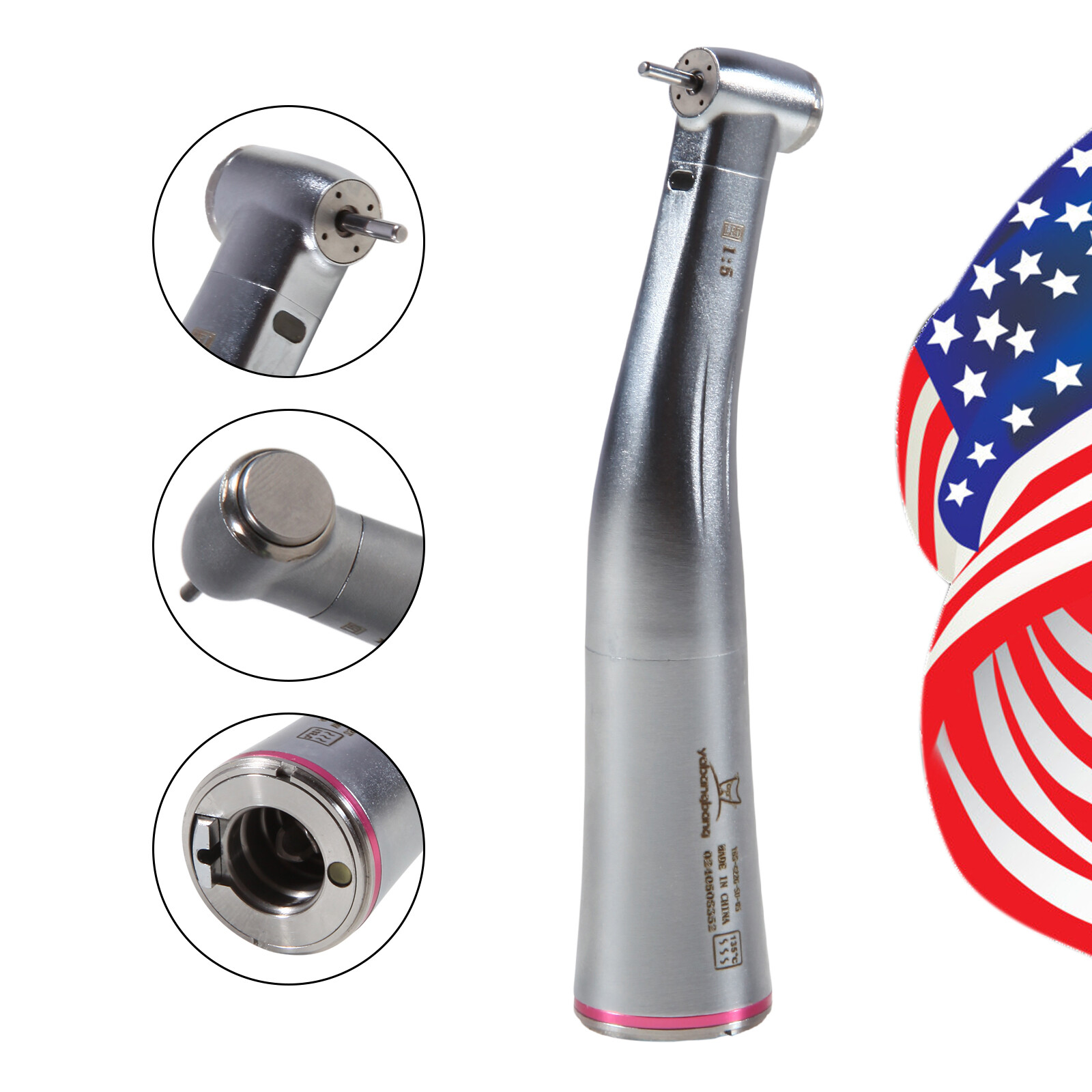 Dental 1:5 Increasing Handpiece Contra Angle LED For NSK Electric Motor E Type