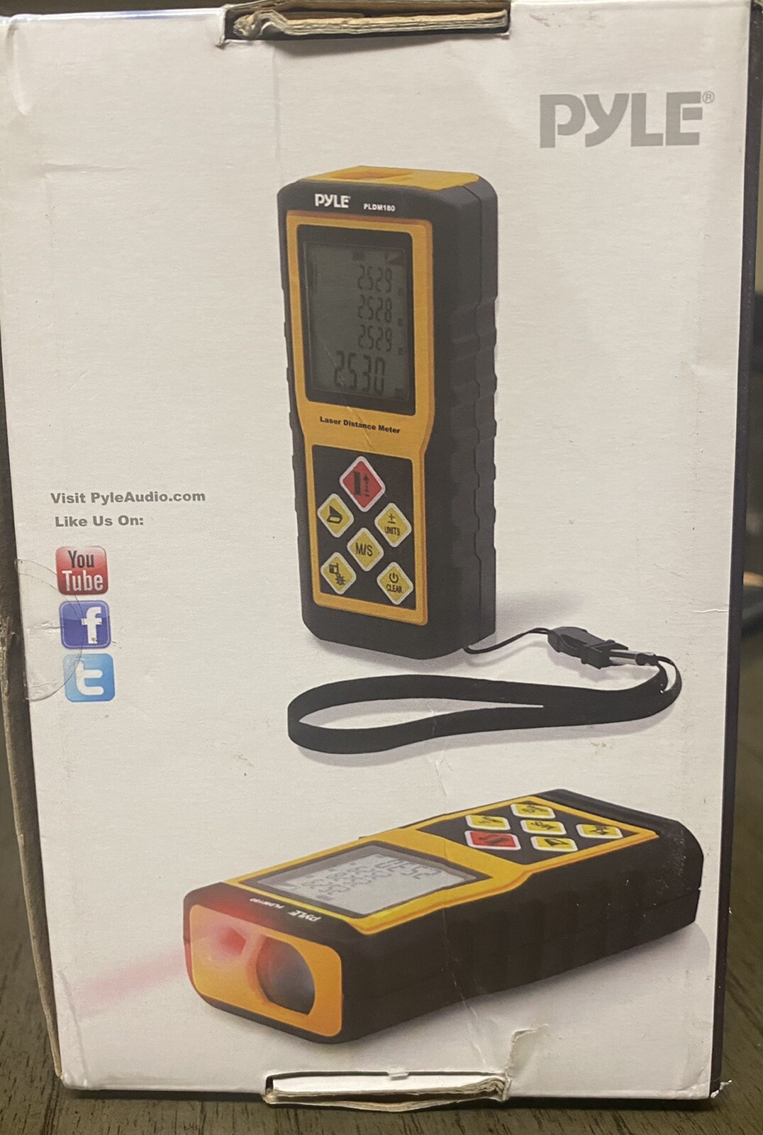 108 ft. Handheld laser distance meter with backlit LCD display direct indirect