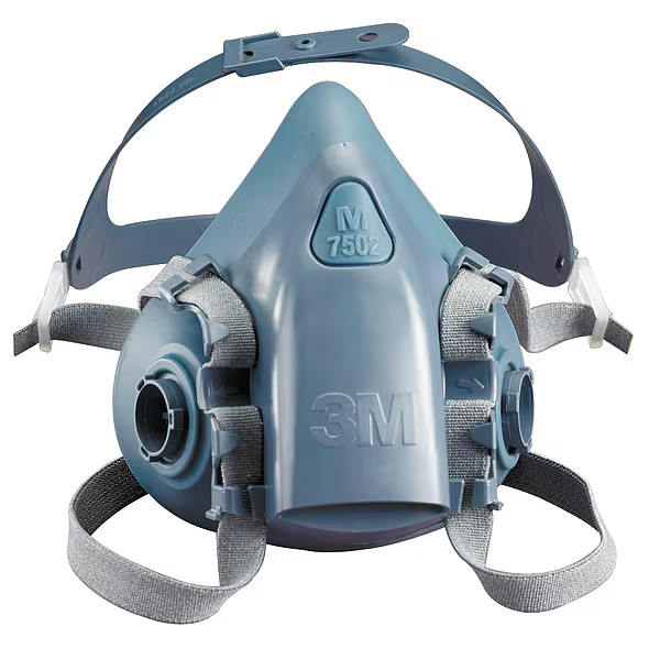3m Half Mask Respirator, 7500, Not Rated, Bayonet, Size, M 0 Cartridges Included