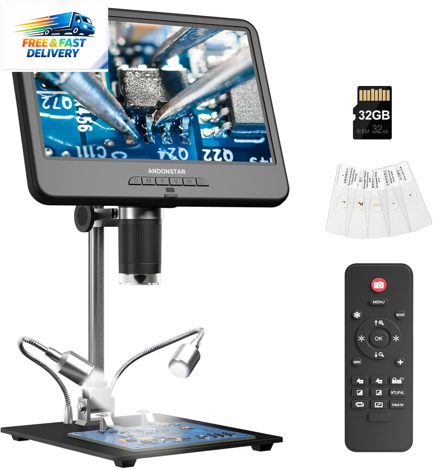 AD210 10.1 Inch LCD Digital Microscope for Adults, Soldering Microscope for Elec