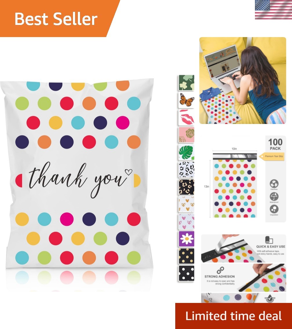 Cute Packaging Polka Dot Mailers 10×13 – Perfect for Small Business Shipping