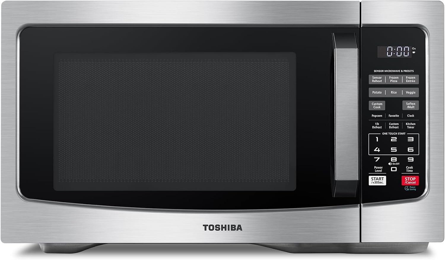 EM131A5C-BS Countertop Microwave Ovens 1.2 Cu Ft 12.4″ Removable Turntable Smart