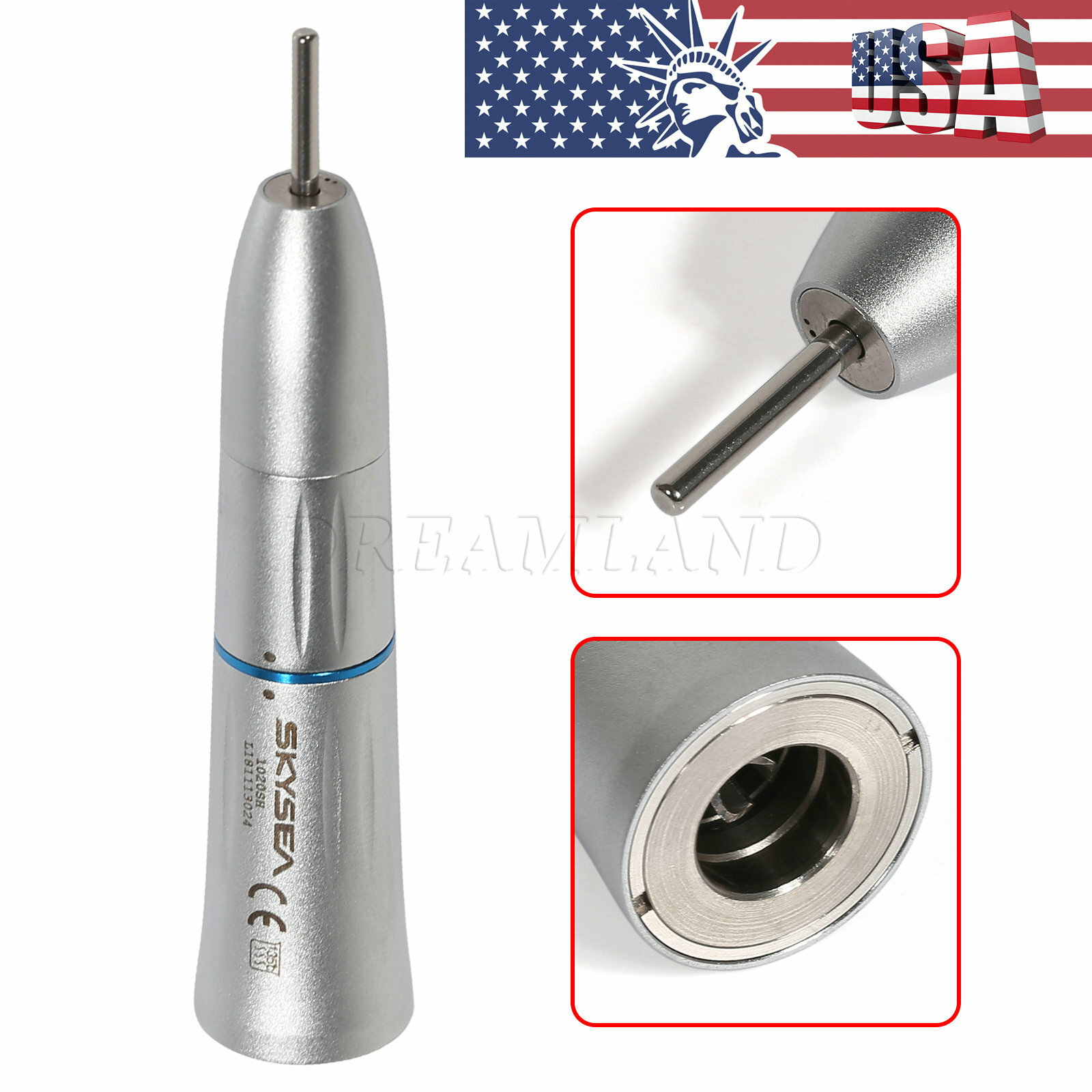 Dental Straight Nosecone Handpiece Low Speed External / Inner Water Spray EX203C