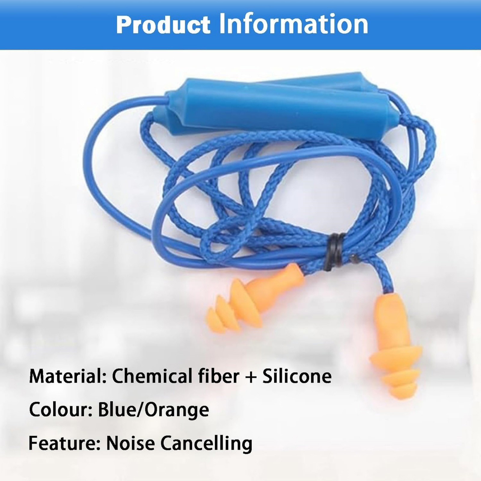 New 2-Set Blue Bluetooth Earplugs for Noise Suppression on Construction Sites