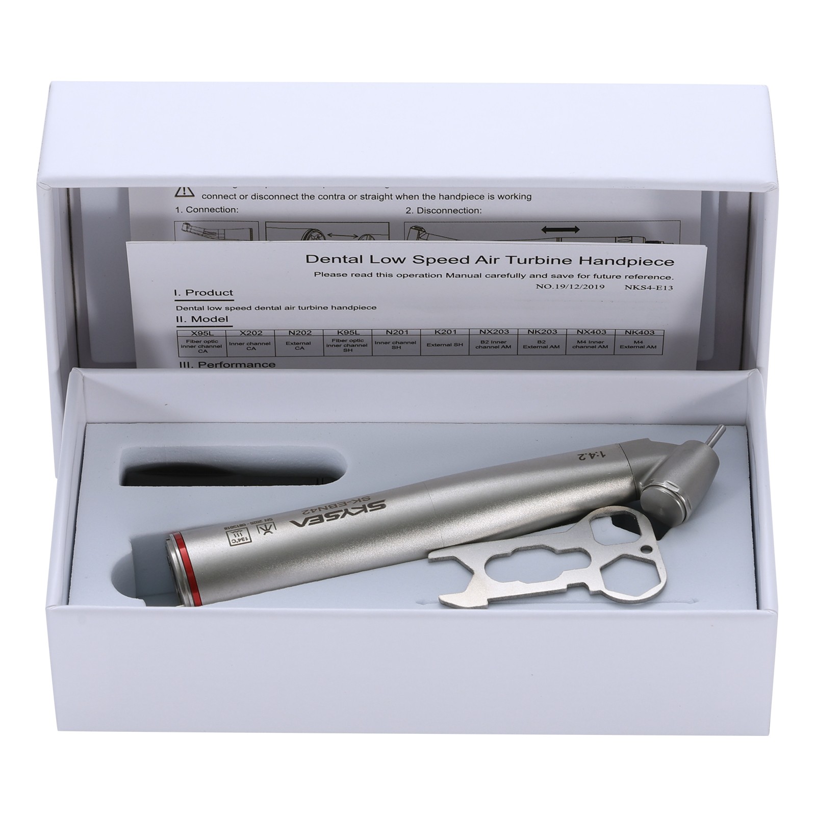 Dental 1:4.2 Increasing LED Contra Angle Surgical 45° Fiber Optic Handpiece