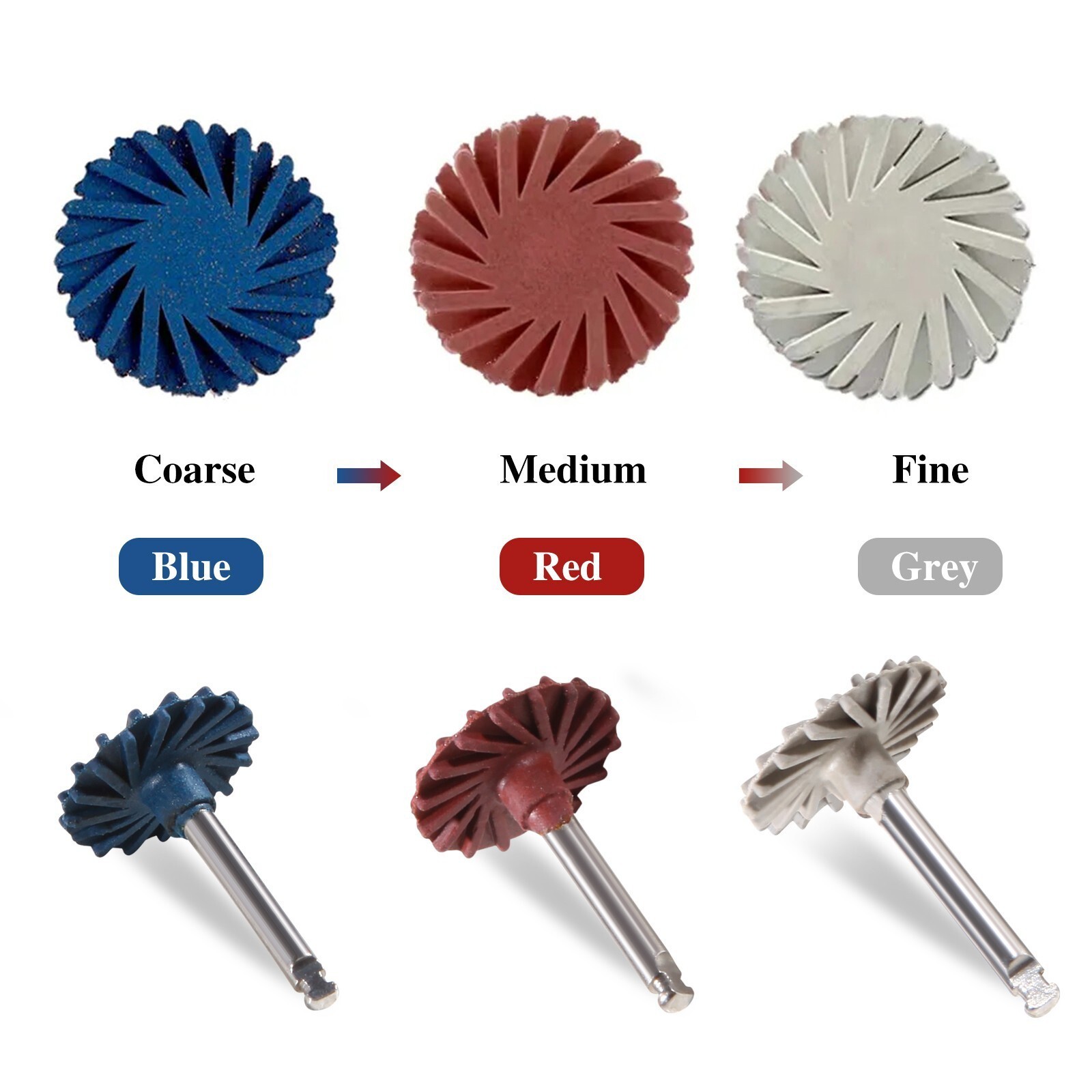 6pcs Dental Composite Polishing Diamond System RA Disc 14mm Wheel kit