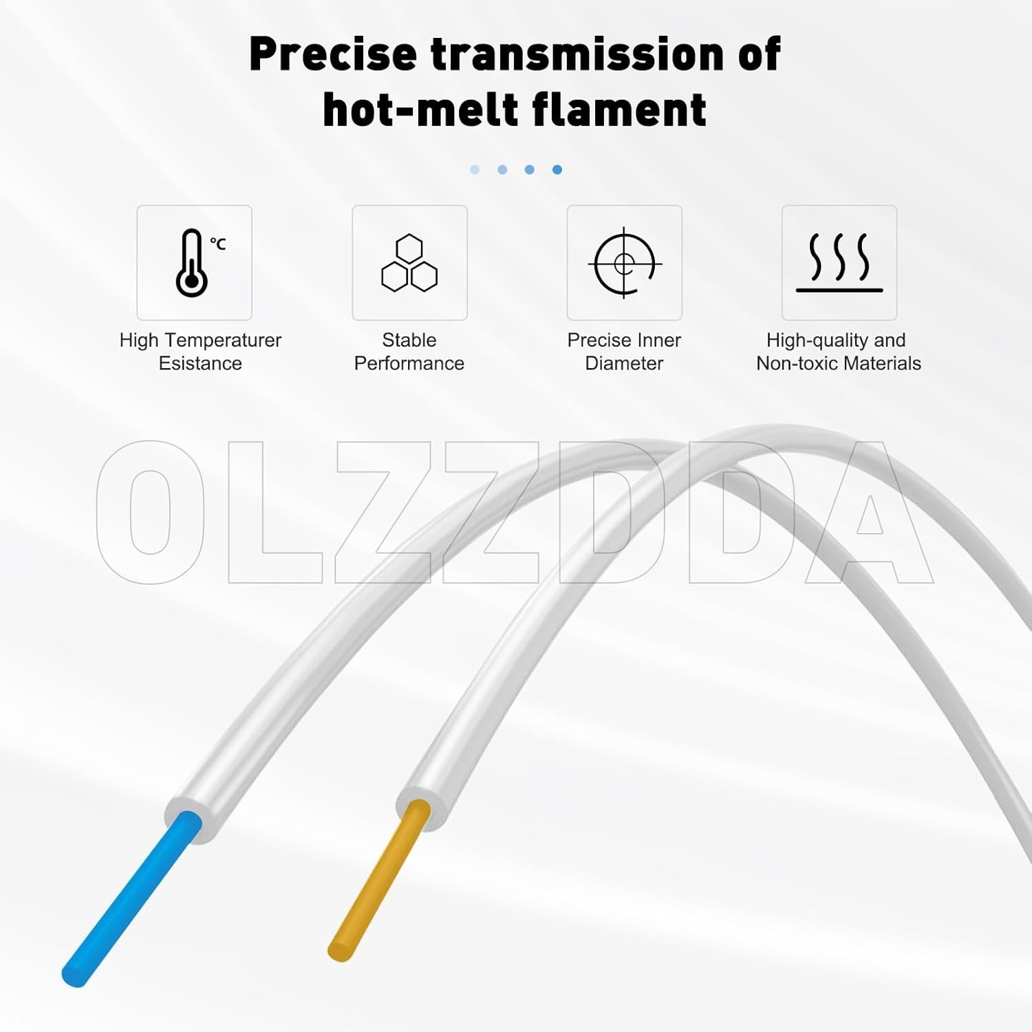 Temperature Resistant PTFE Tubing 2.5mm ID, 6.5ft for Reliable Filament Flow