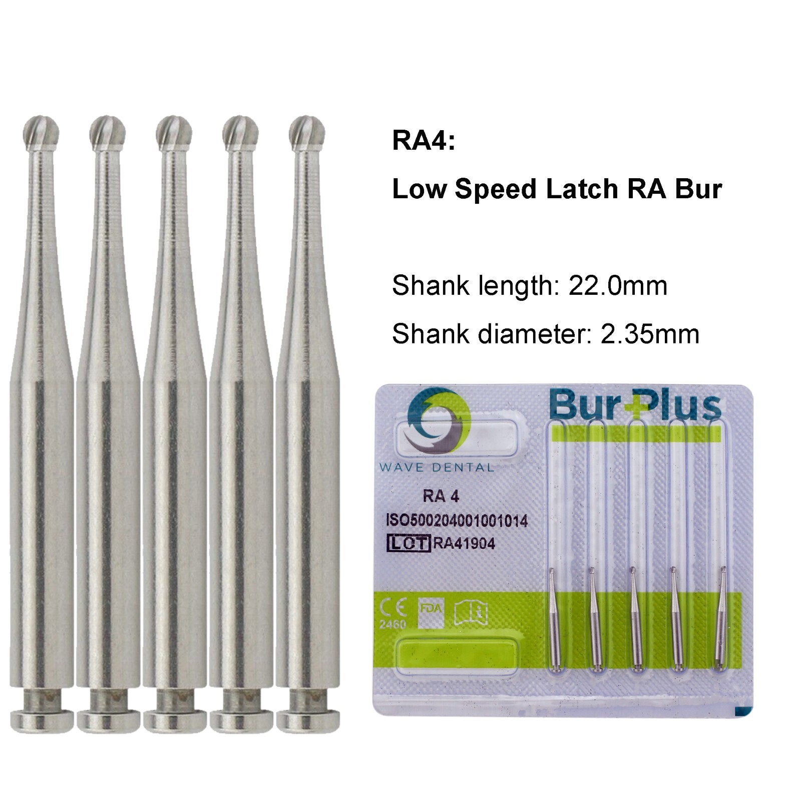 WAVE Dental Round Carbide Burs Latch Surgical Burs 2 4 6 Slow Speed RA 22mm 26mm