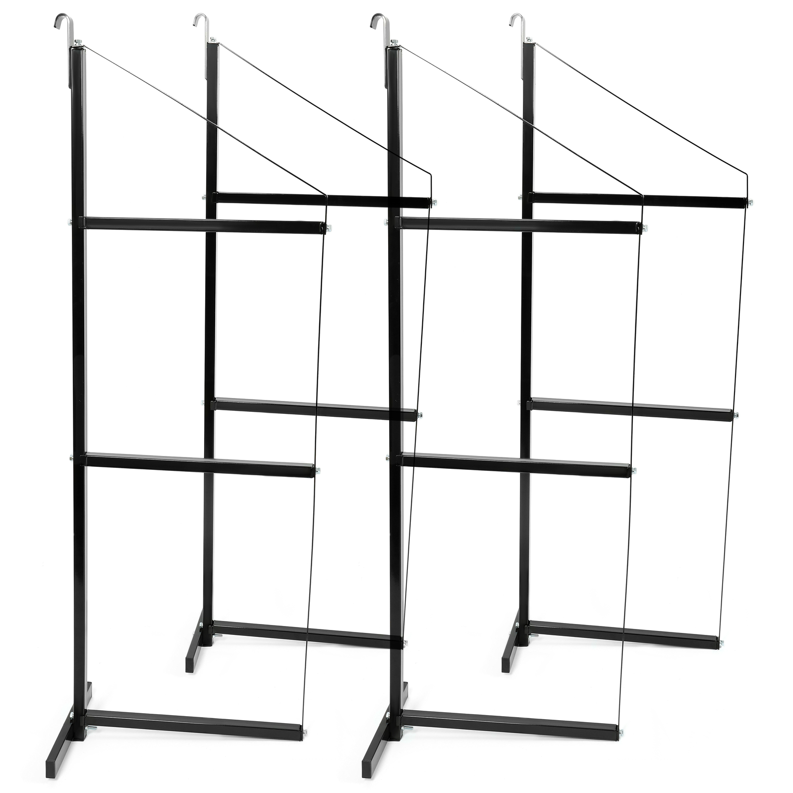 4PCS Black Cargo Shipping Container Shelving Shelf Brackets Universal 18″x60″