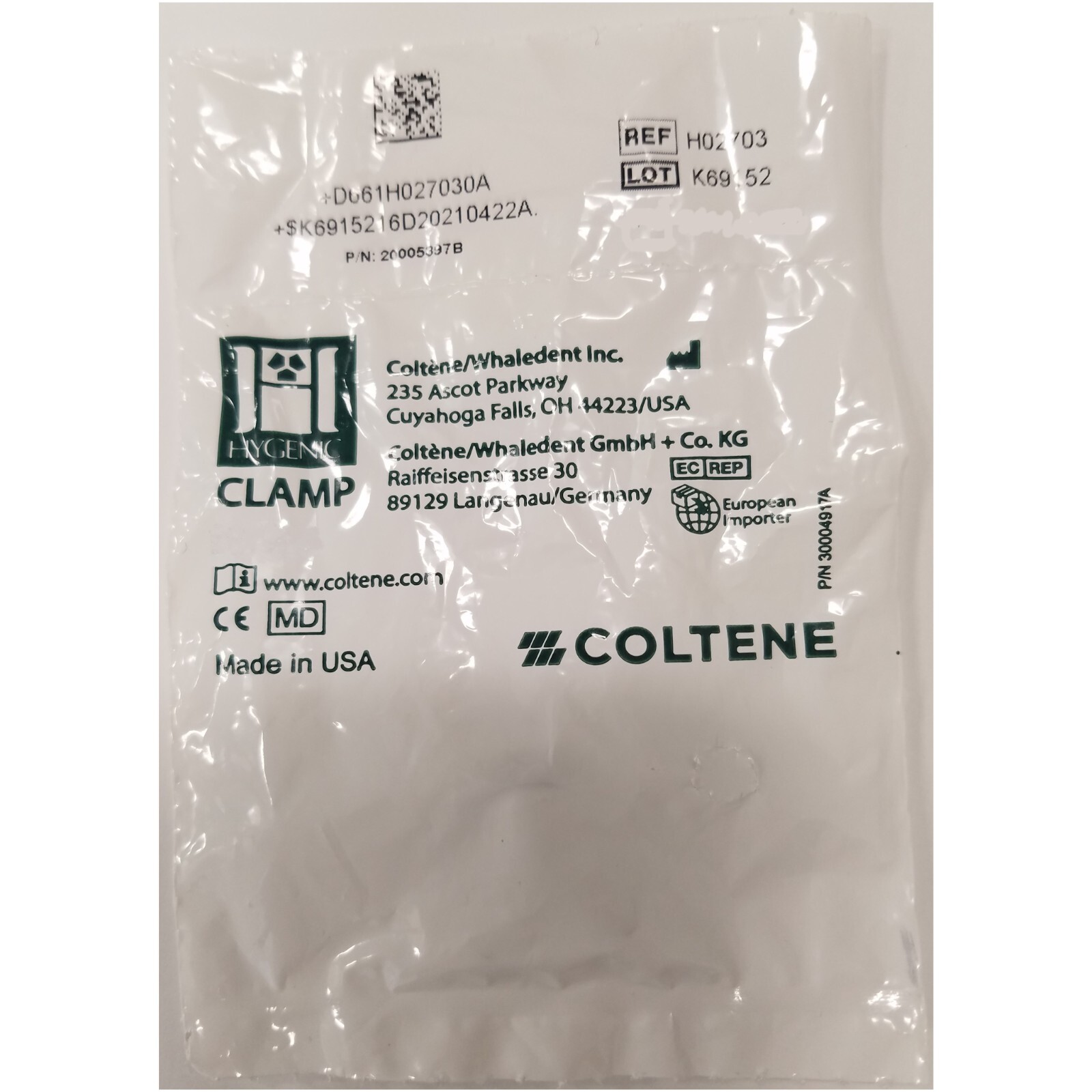 *1-Pack* Coltene Hygenic Clamp Upper Premolar #1 Winged Clamp H02703