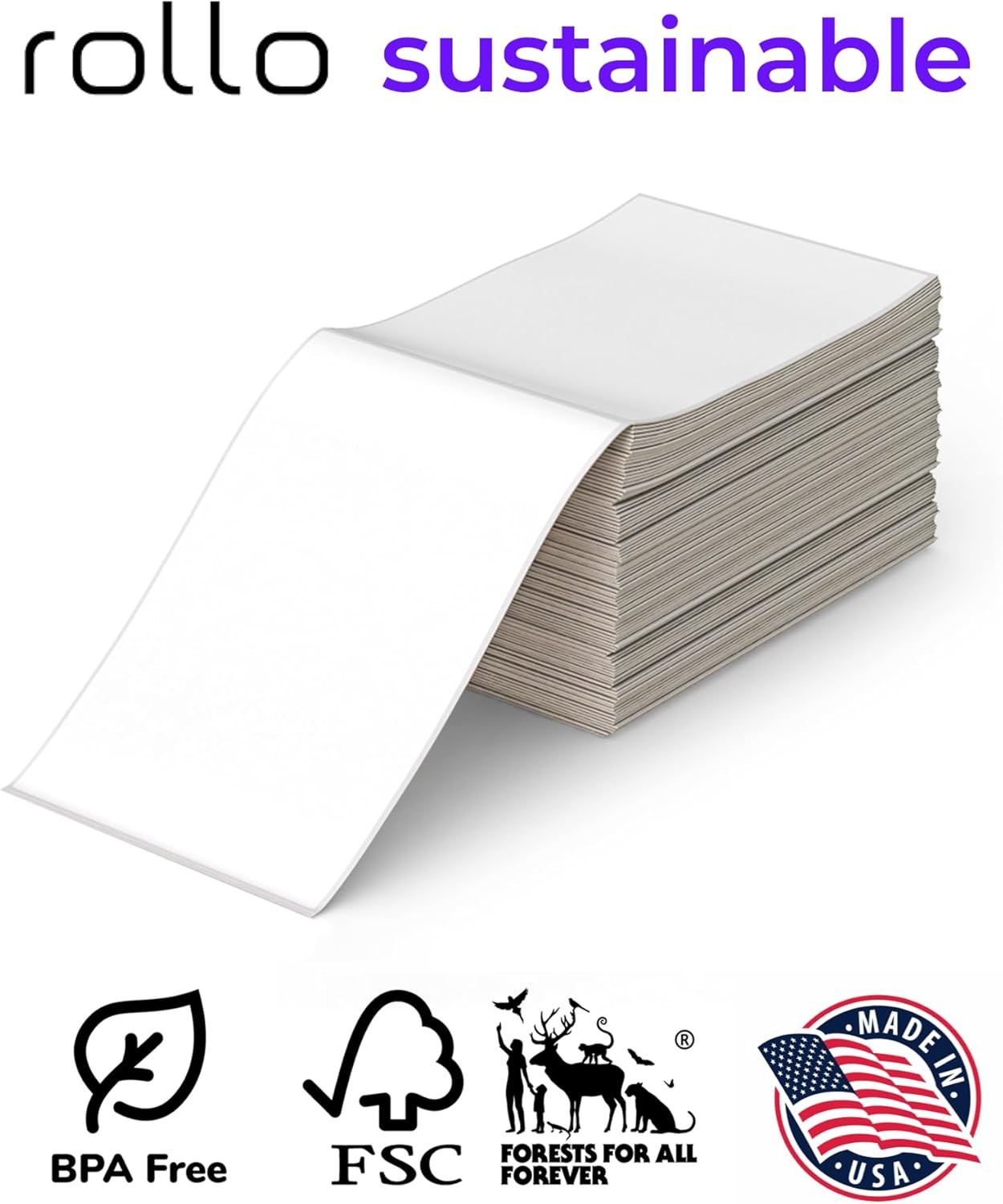 Direct Thermal Shipping Labels – Pack of 500 4X6 Thermal Labels Fanfold – Perfor