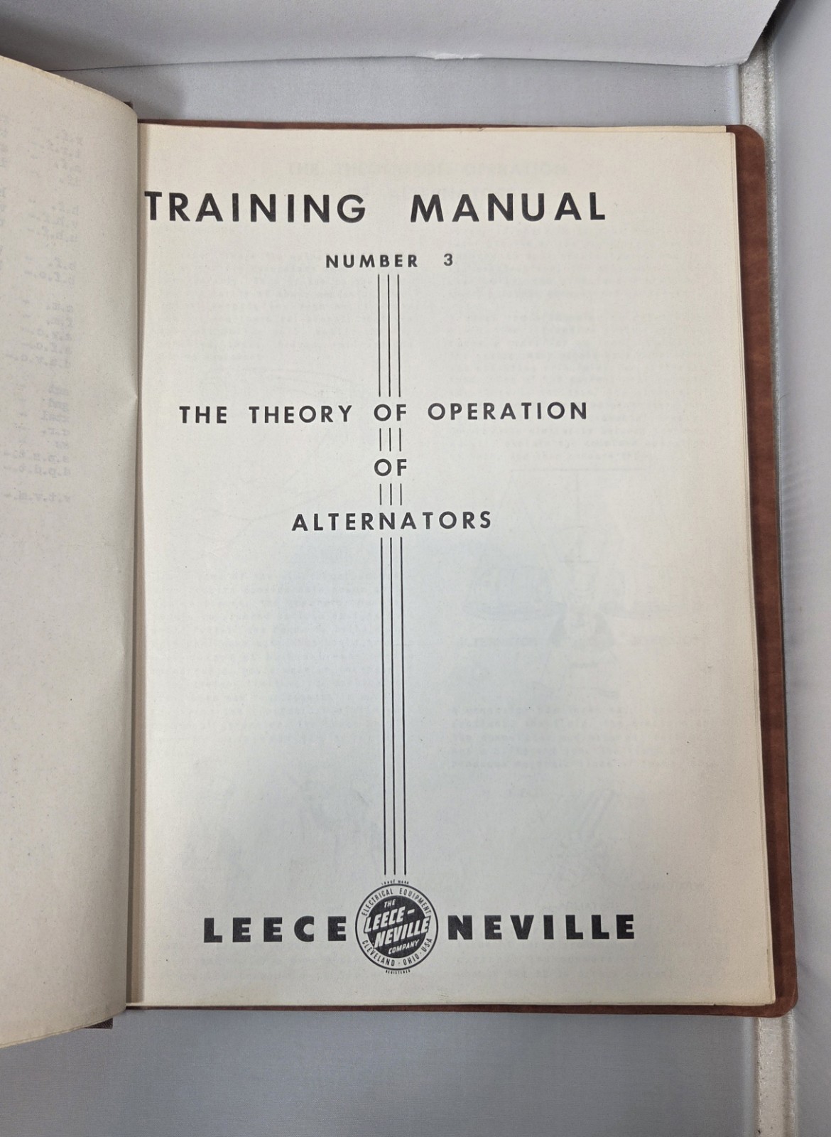 Leece Neville Training Manual For Alternators, Rectifiers, Regulators Army OTAC