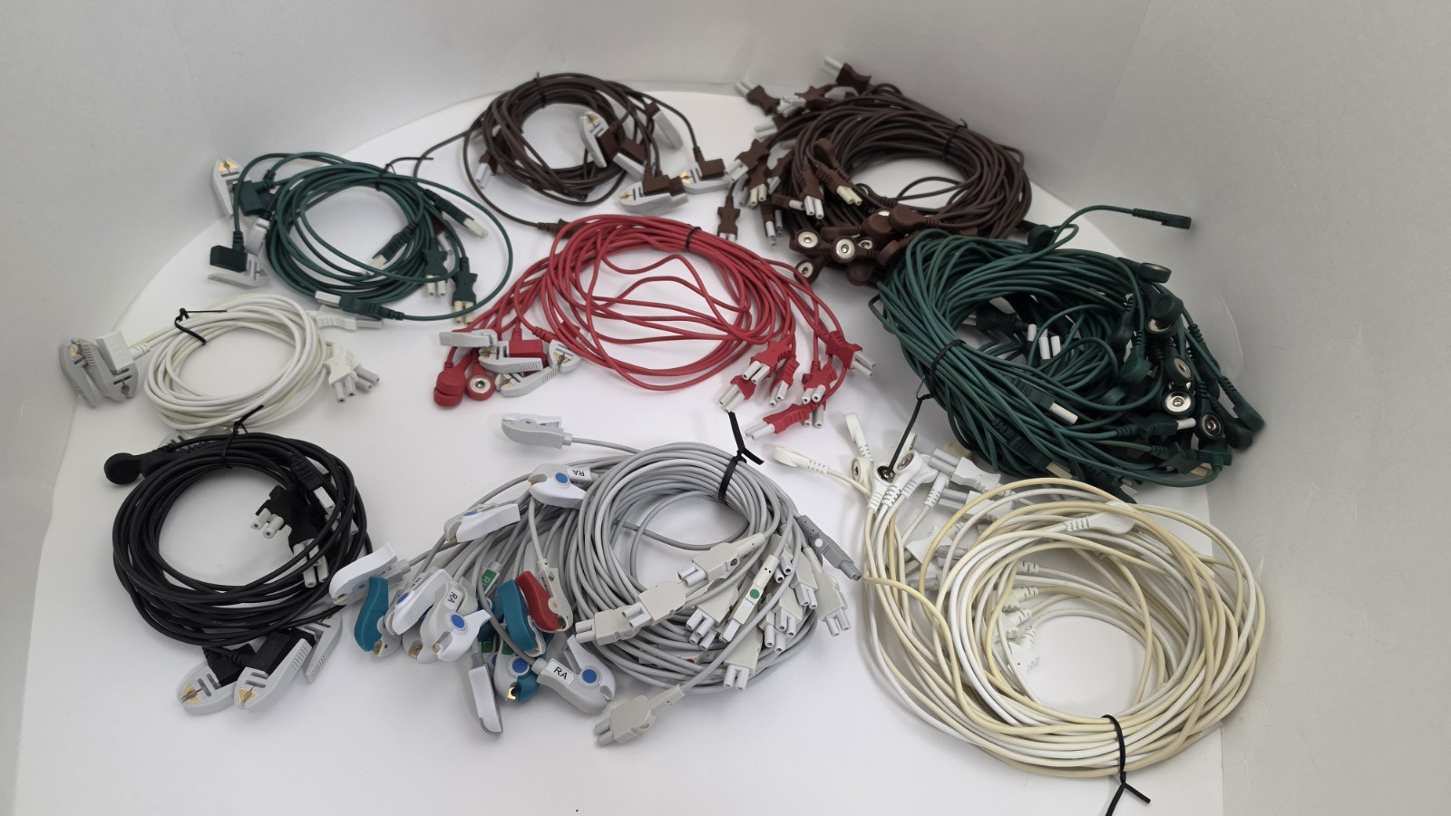 Lot of (100) Spacelabs ECG Lead Wire Snap & Pinch Cables for 700-0008-06 & 08