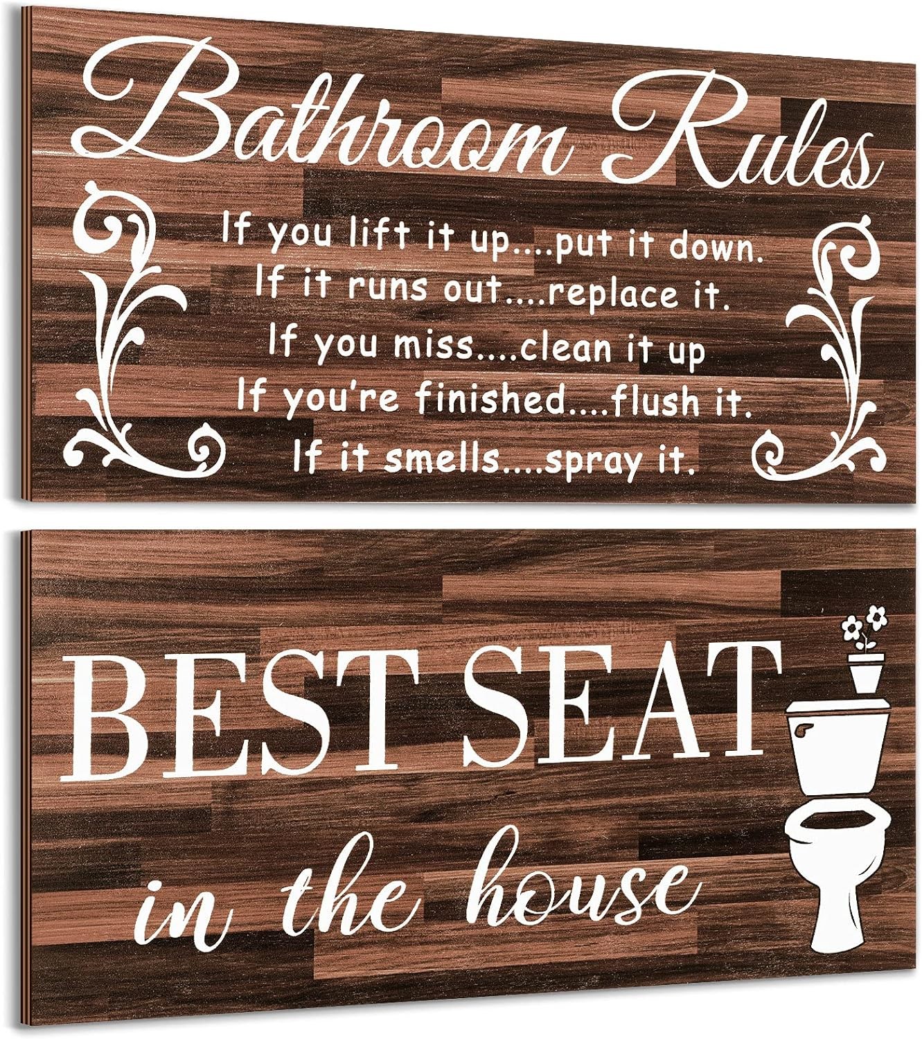 Jetec 2 Pieces Funny Bathroom Pictures Wall Sign Decor as picture shows