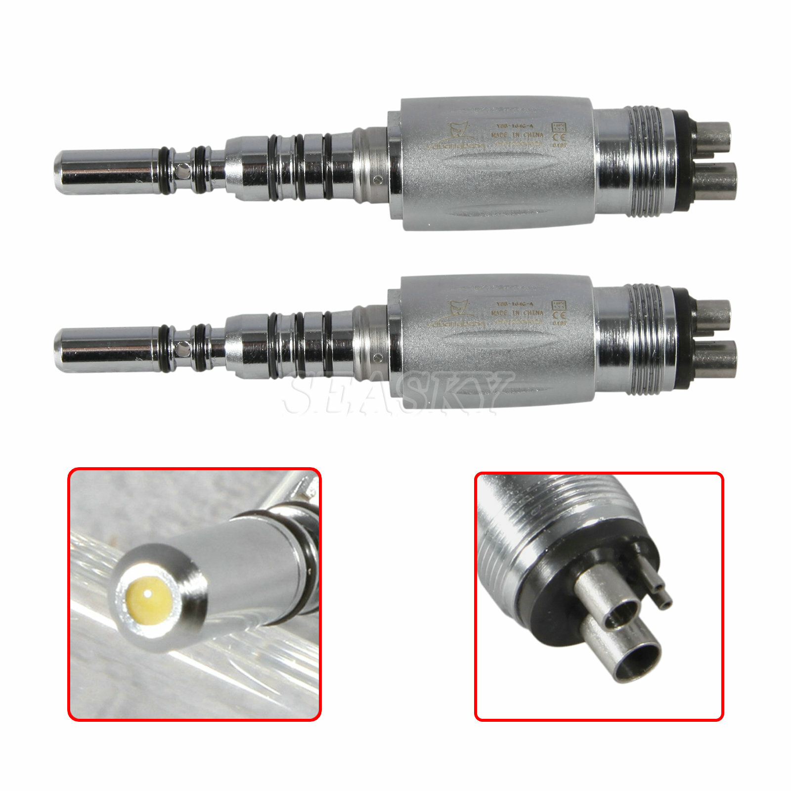 2 Dental LED Fiber Optic light Coupler connection Bulb 4Hole fit KAVO Handpiece