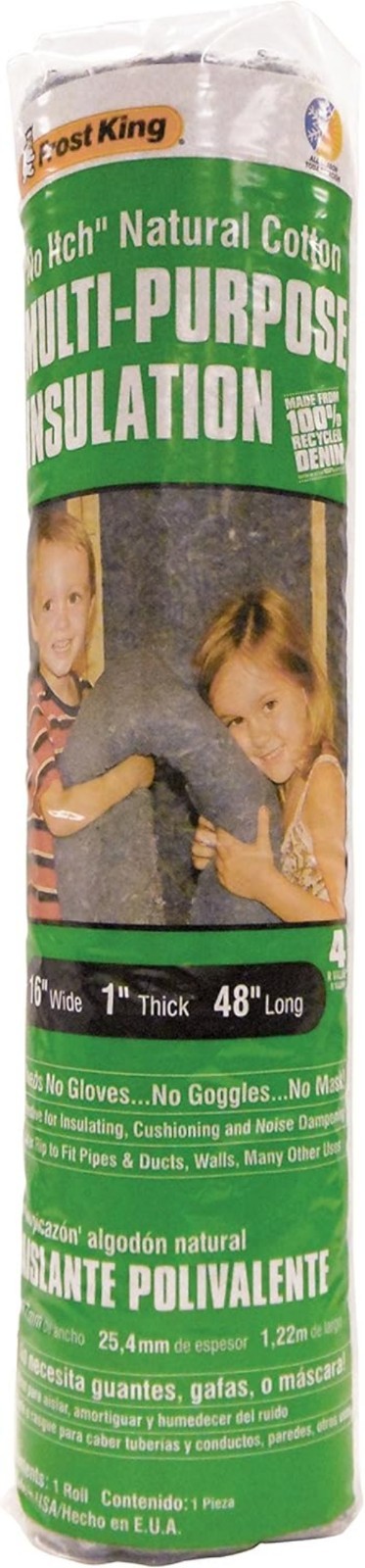 Multi-Purpose Insulation – 16 in. x 1 in. x 48 in. Recycled Denim Solution