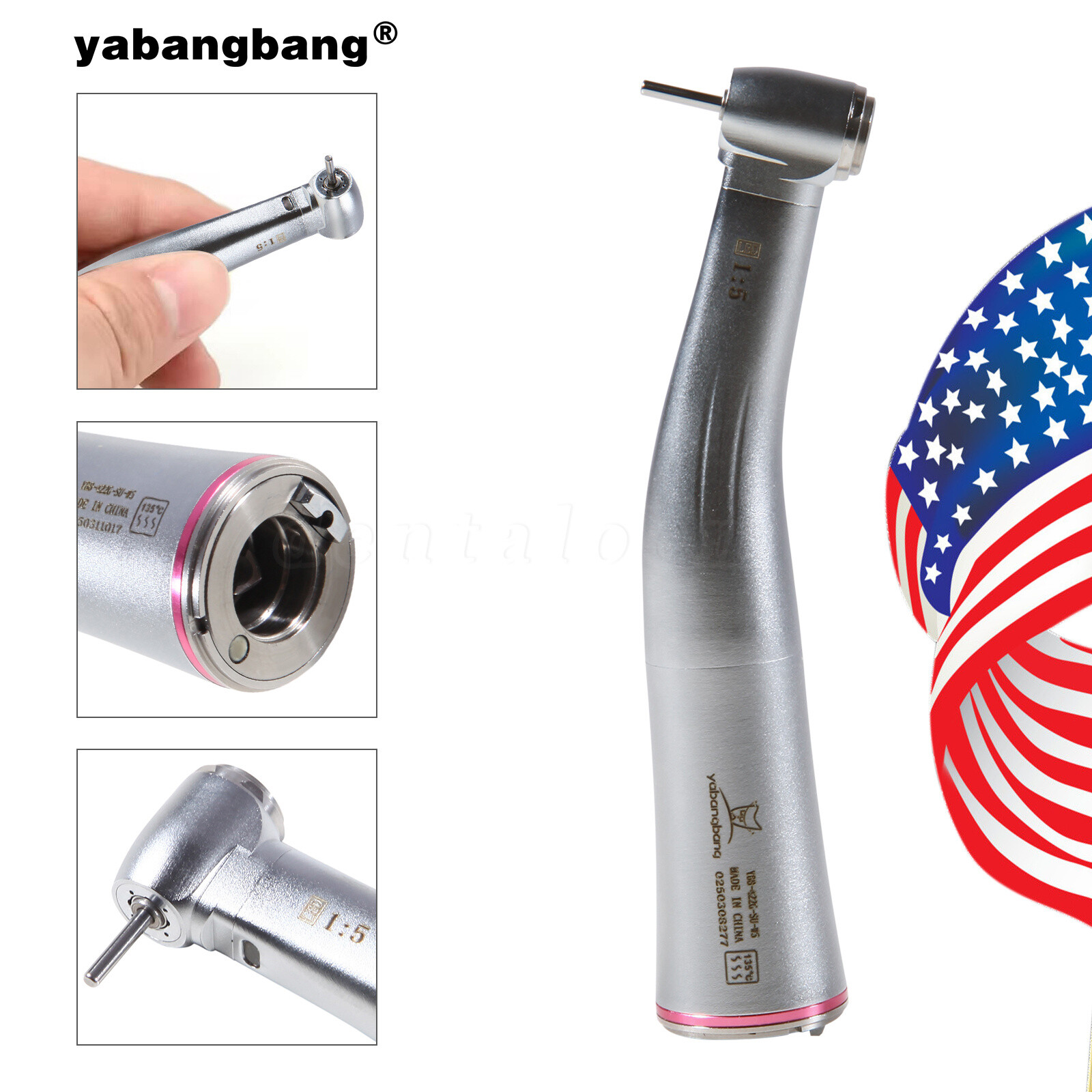 1-4 Pcs Dental 1:5 LED Contra Angle Fiber Optic Handpiece Fit KaV NSK Motor