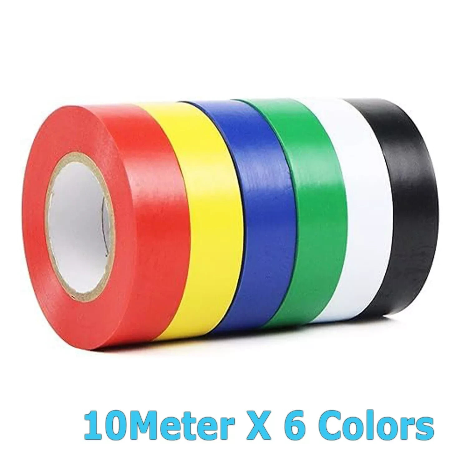 6 Pack Coloured Electrical Tape Electrical Tape Colours Water Sun Oil Resistant