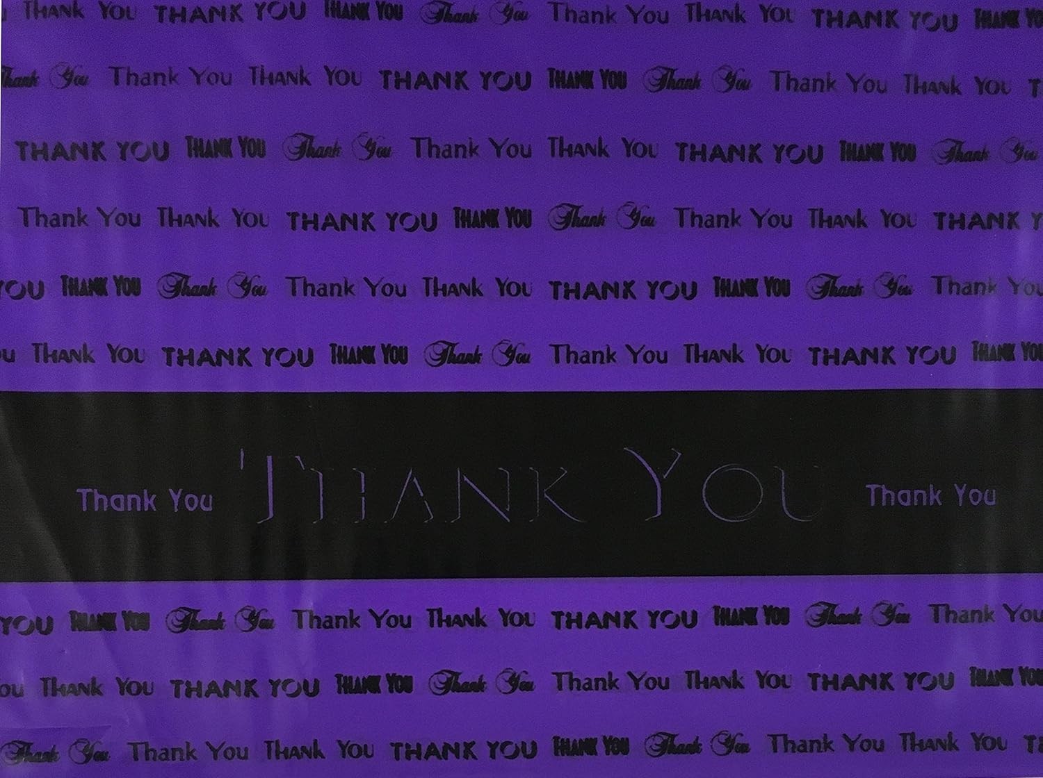 50 Pack 9×12 Purple ‘Thank You’ Die Cut Handle Shopping Bags – Durable Quality