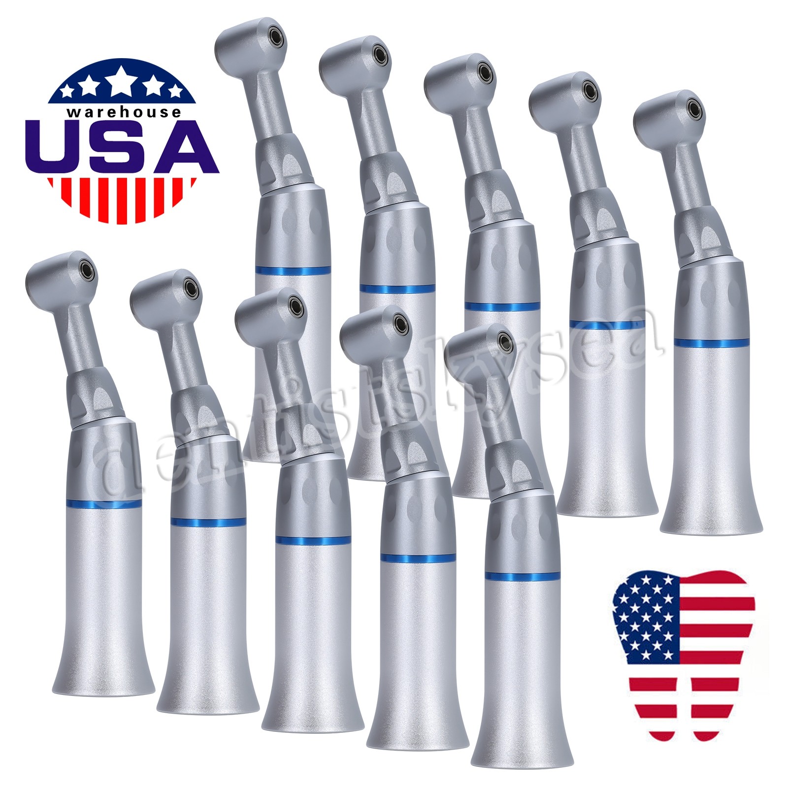10pcs Dental Slow Low Speed Handpiece Contra Angle Push Button NSK Style YAD